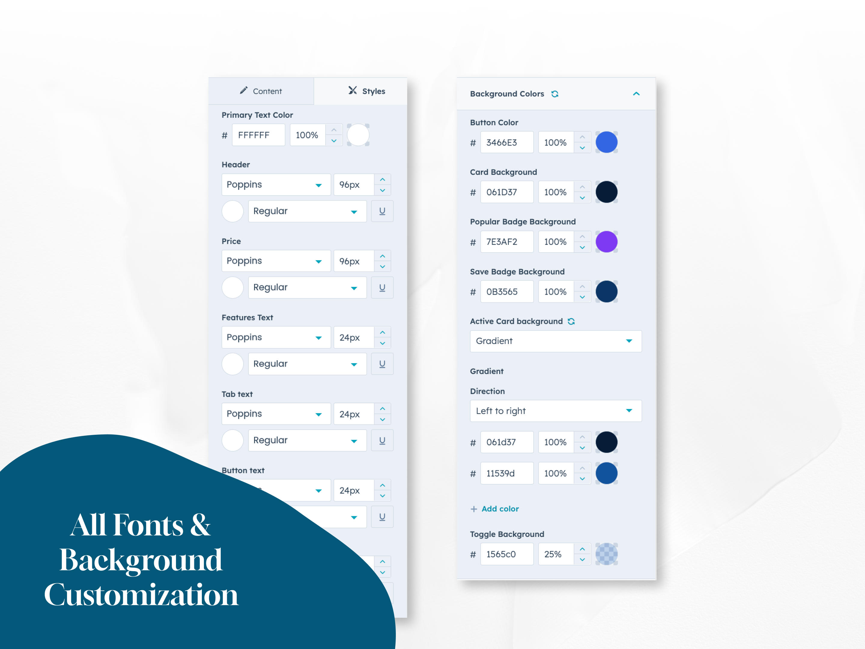 Font & Color Customization