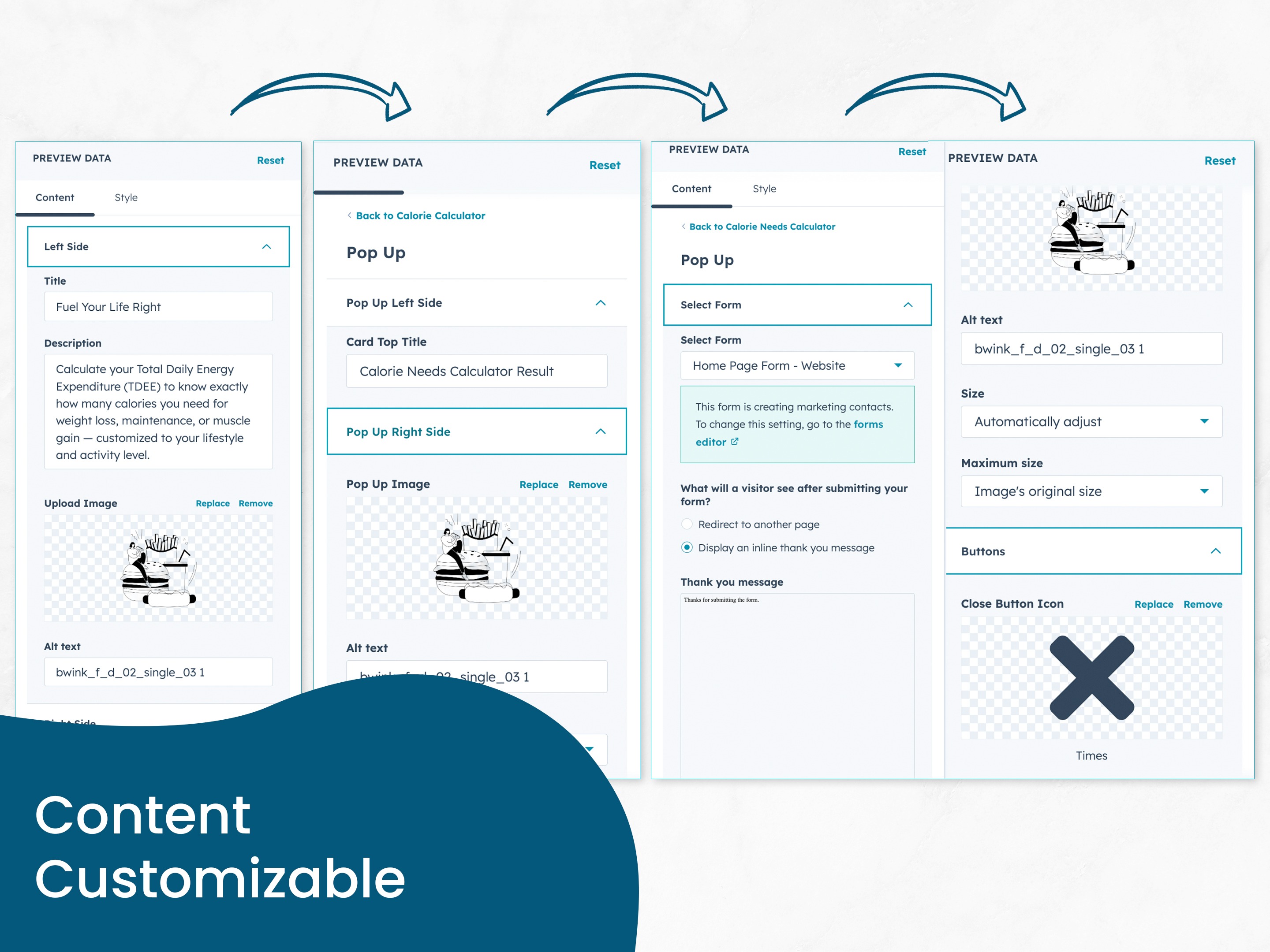 Content Customizable