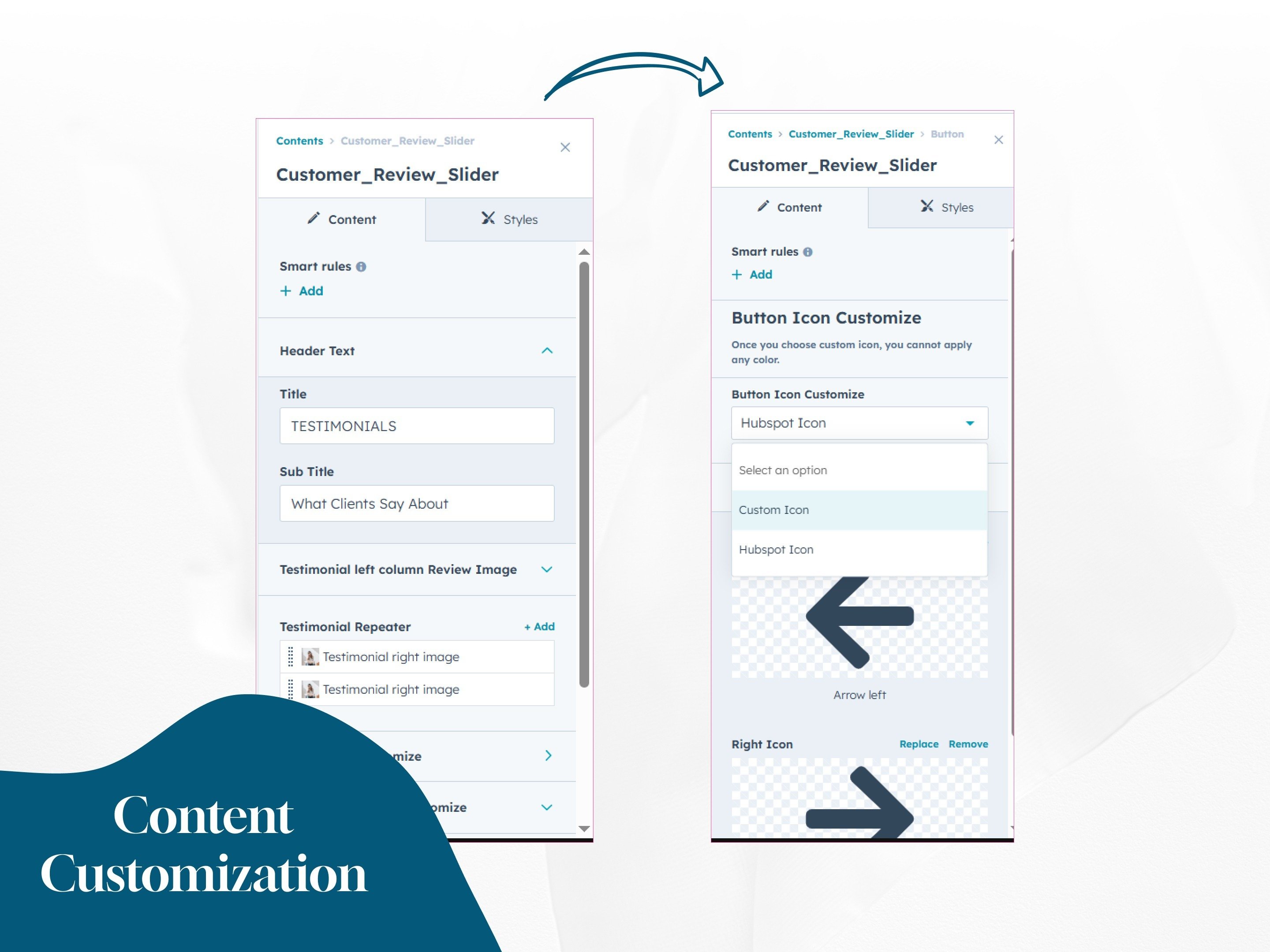 Content can be customizable
