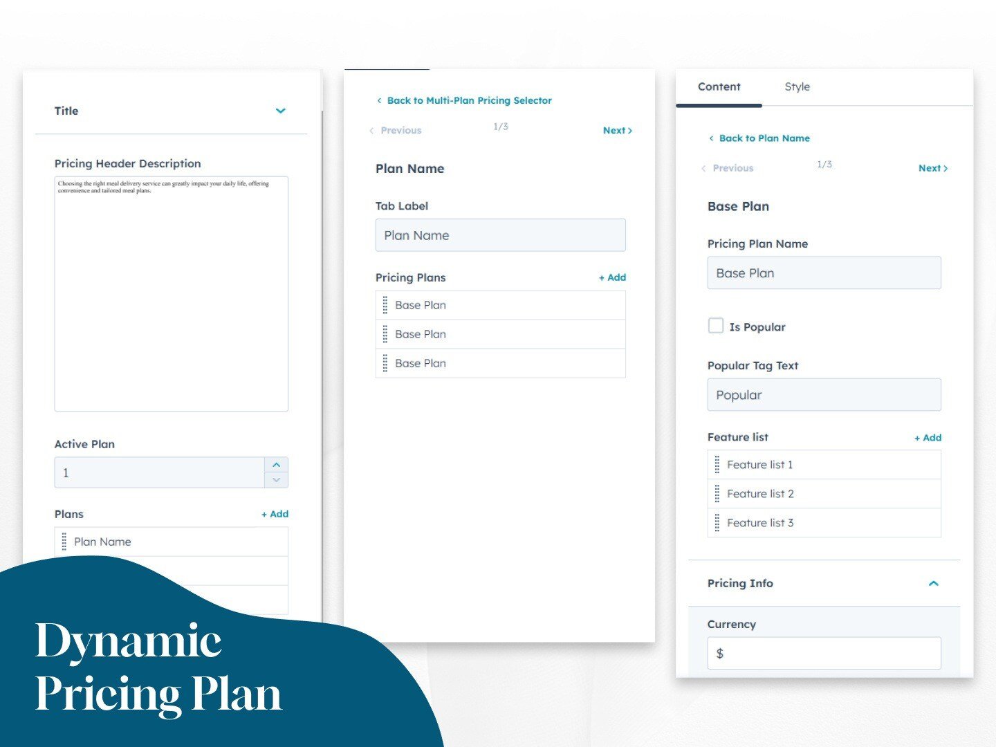 Customize The Plan Options