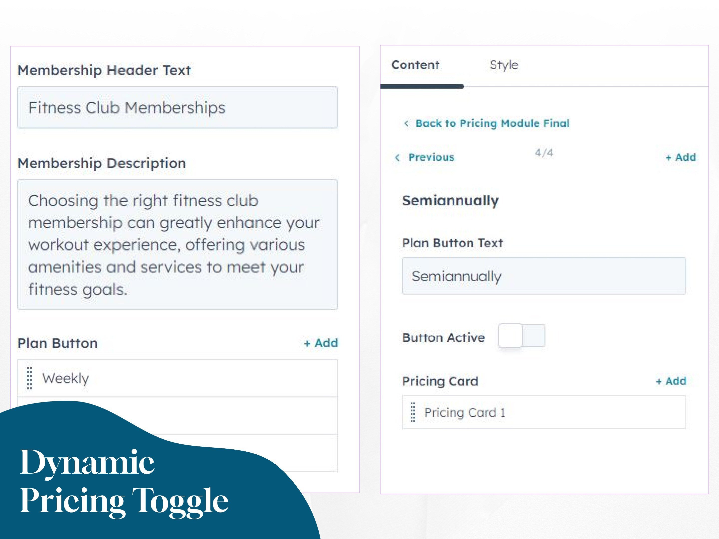 Dynamic Pricing Toggles