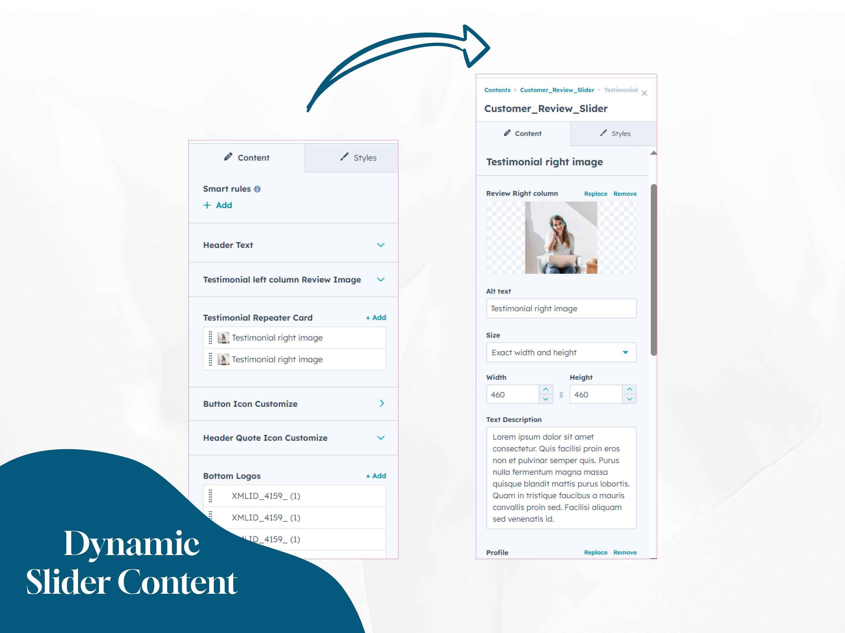 Dynamic Slider Content Cards