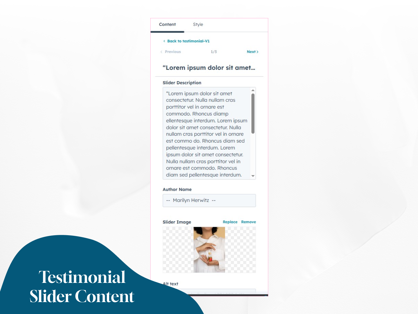 Dynamic Slider Content