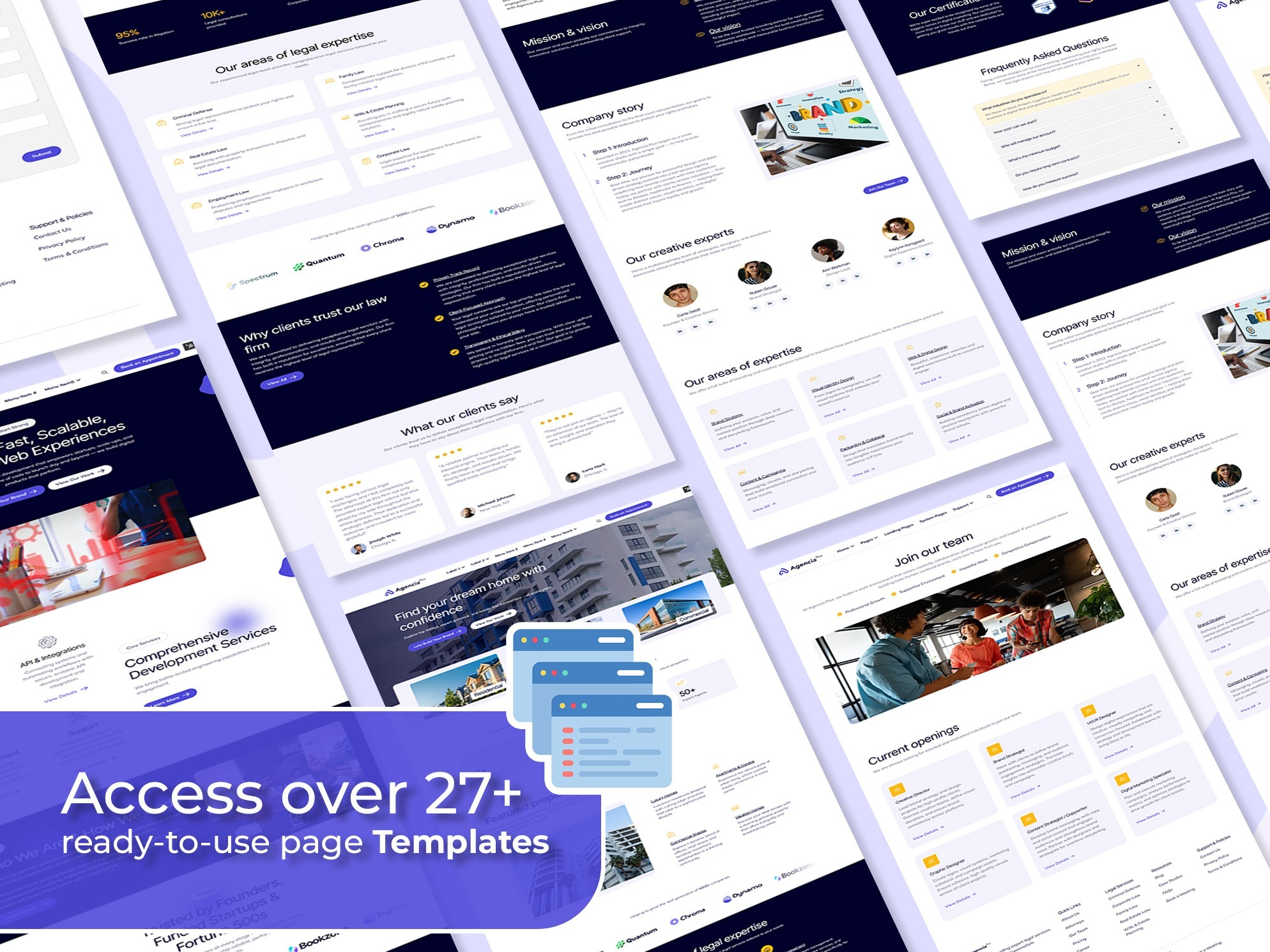 Launch Faster with 27+ Page Templates