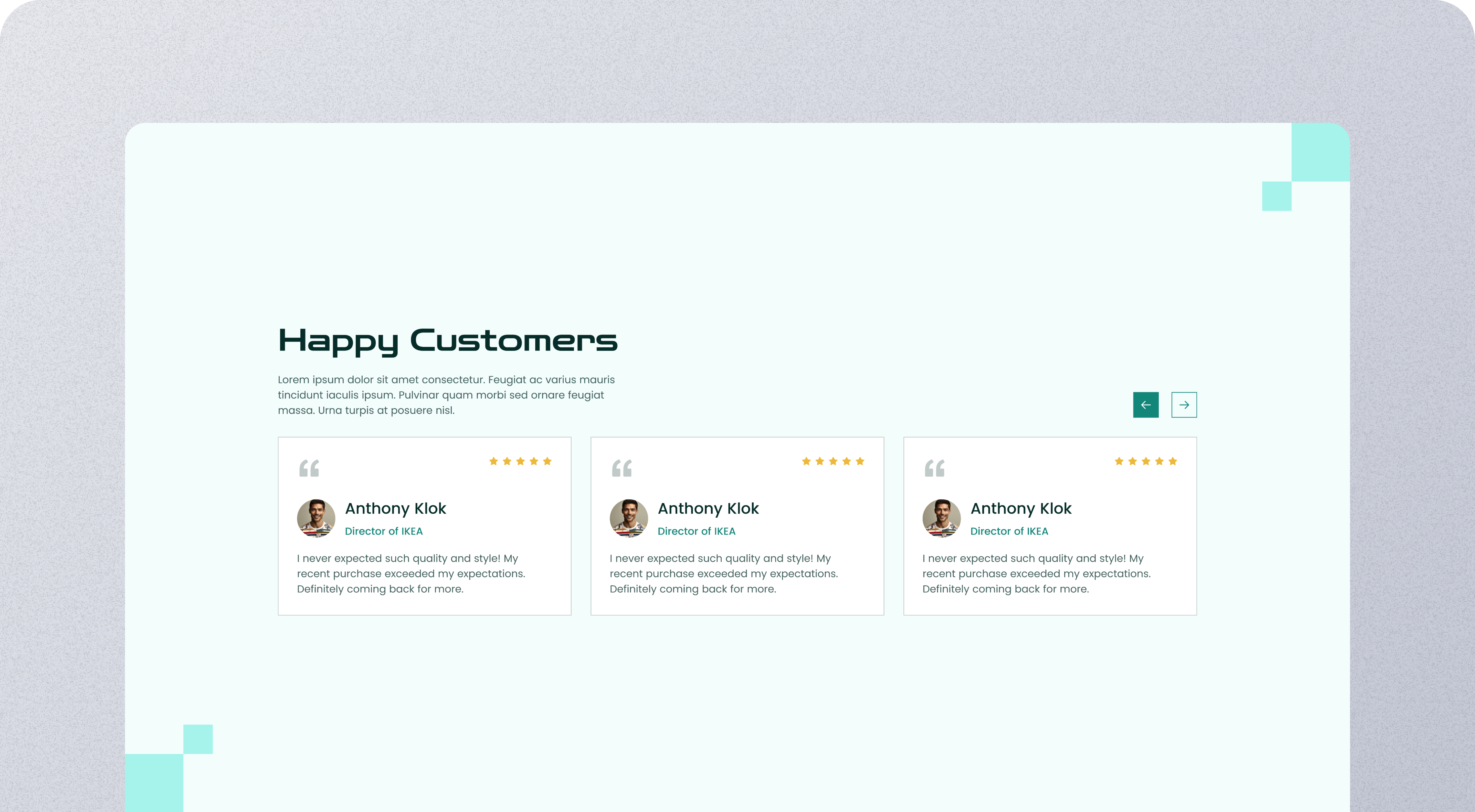 Testimonial Card Slider