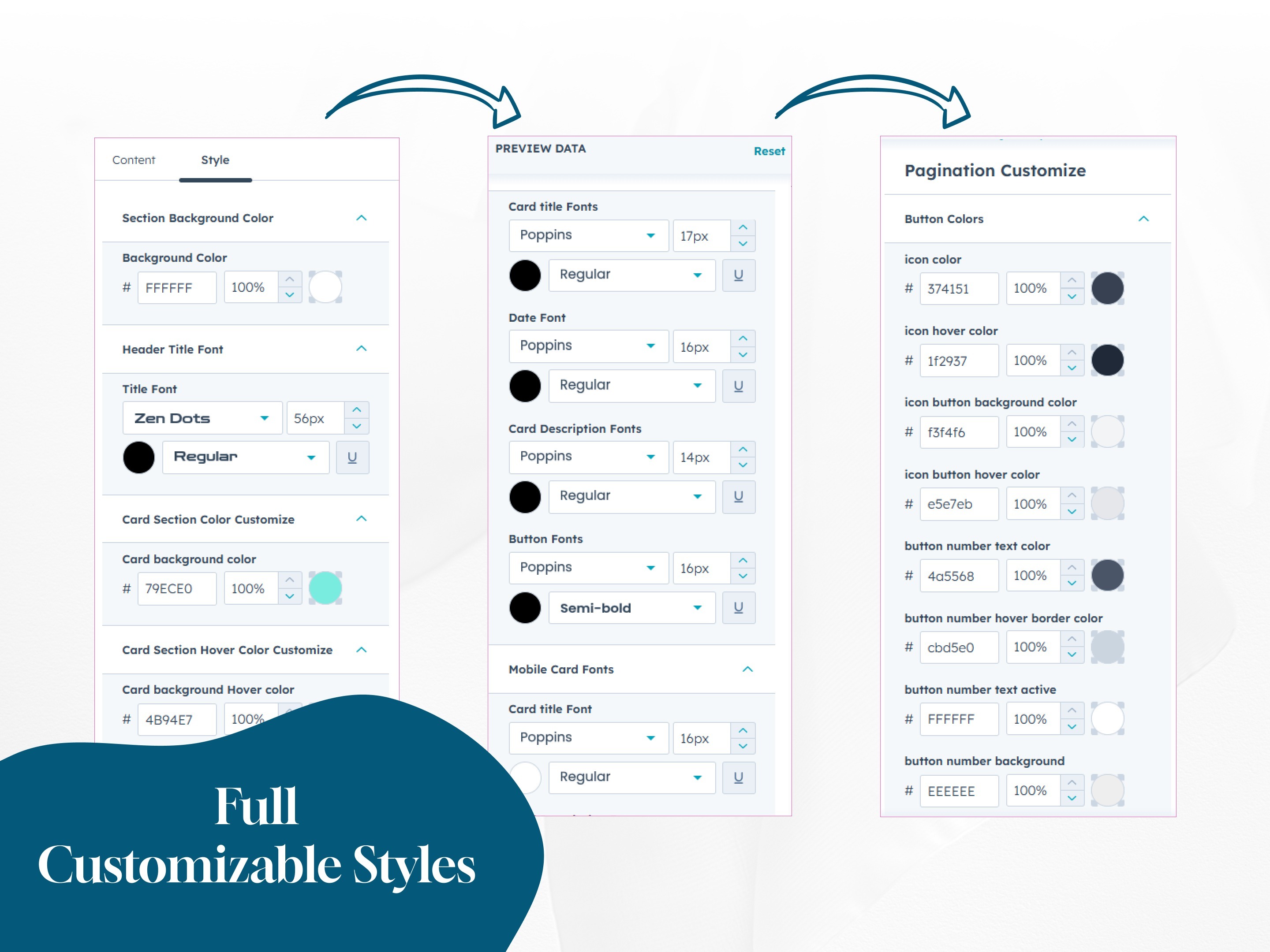 Full Customizable Styles