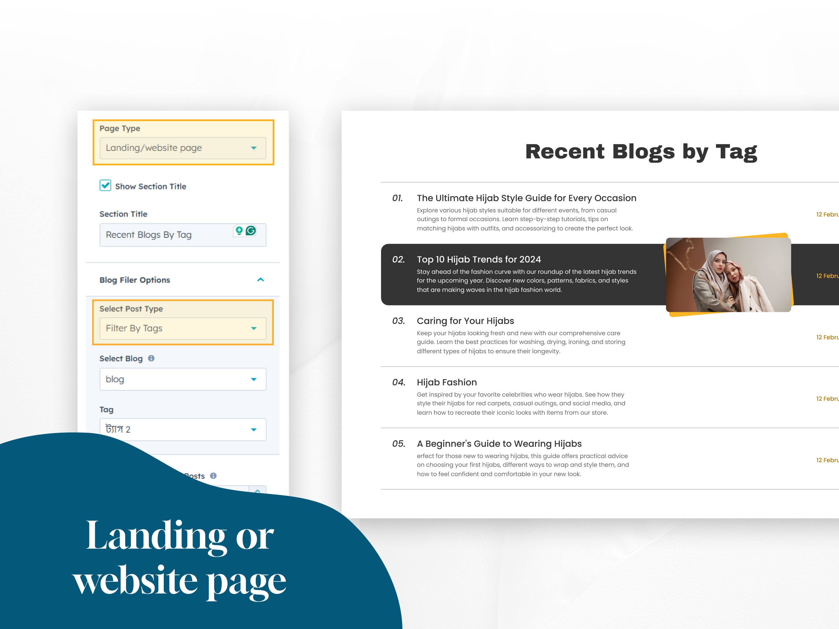 Landing/website page Showcase