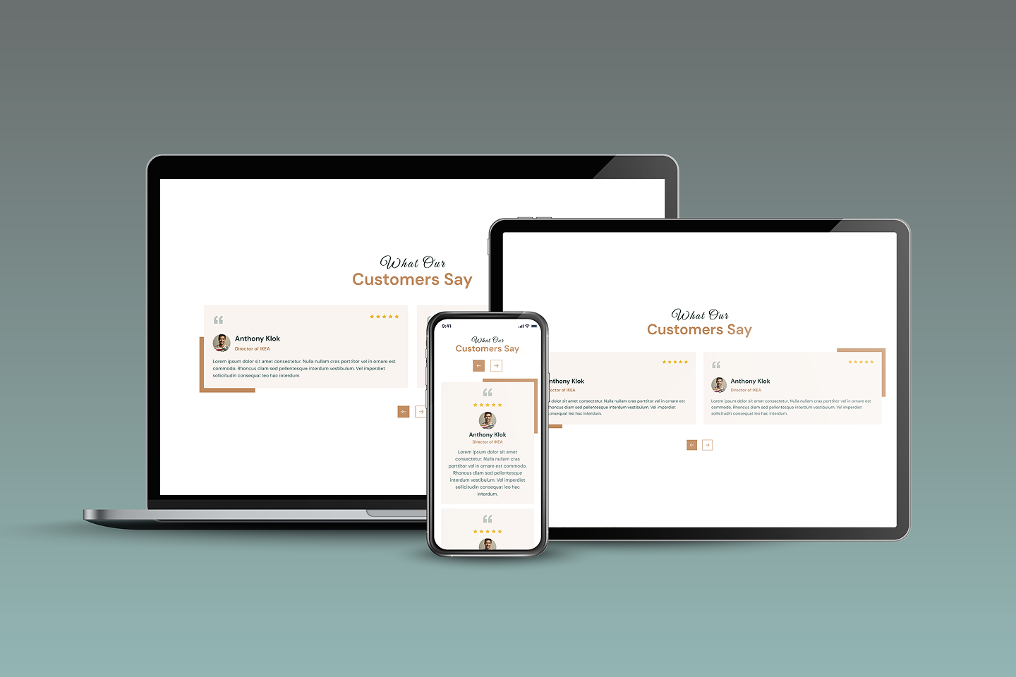 Responsive testimonial slider to shocase your customers reviwes and feedbacks.
