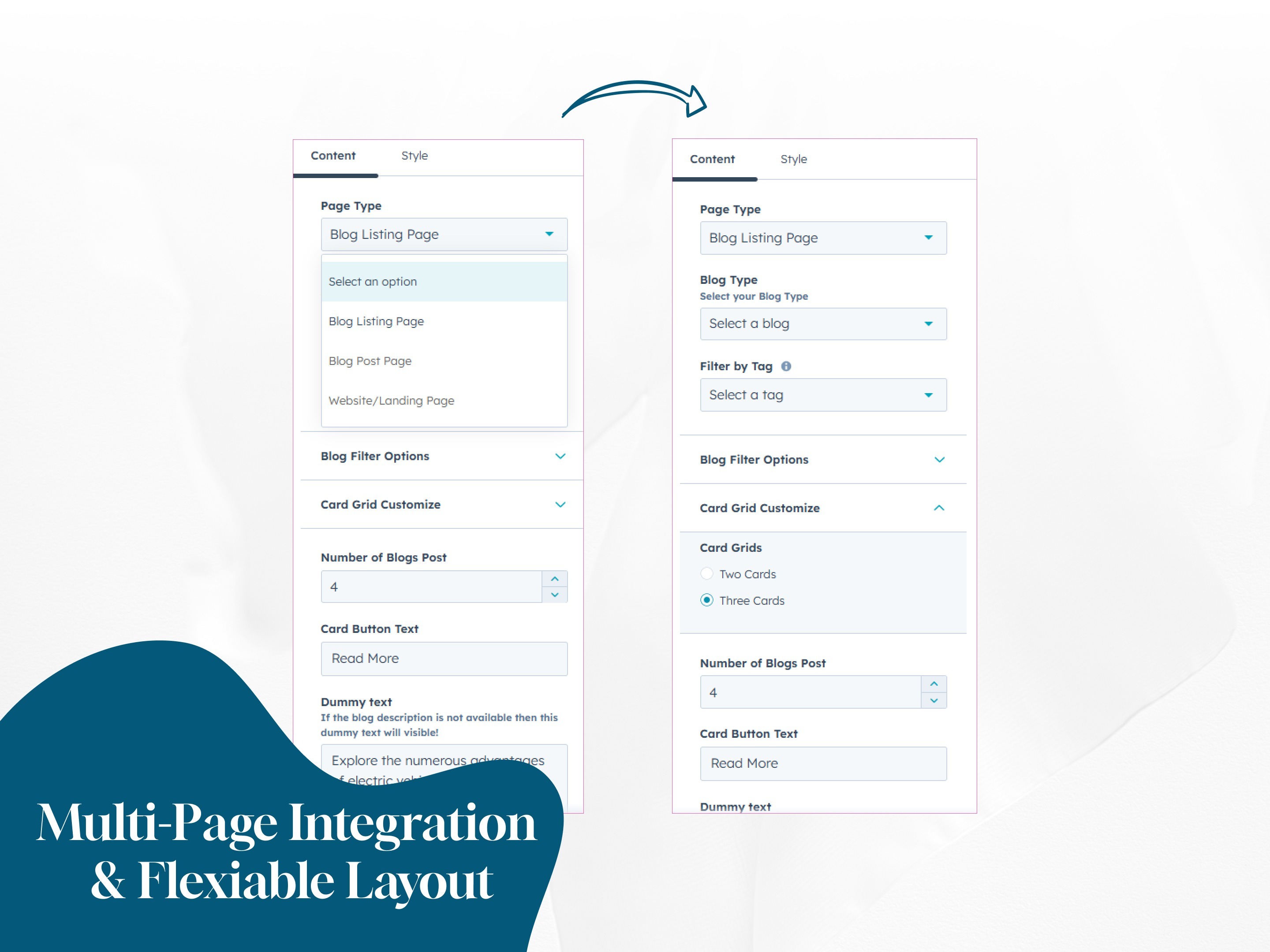 Multi-Page Integration & Flexible Layout