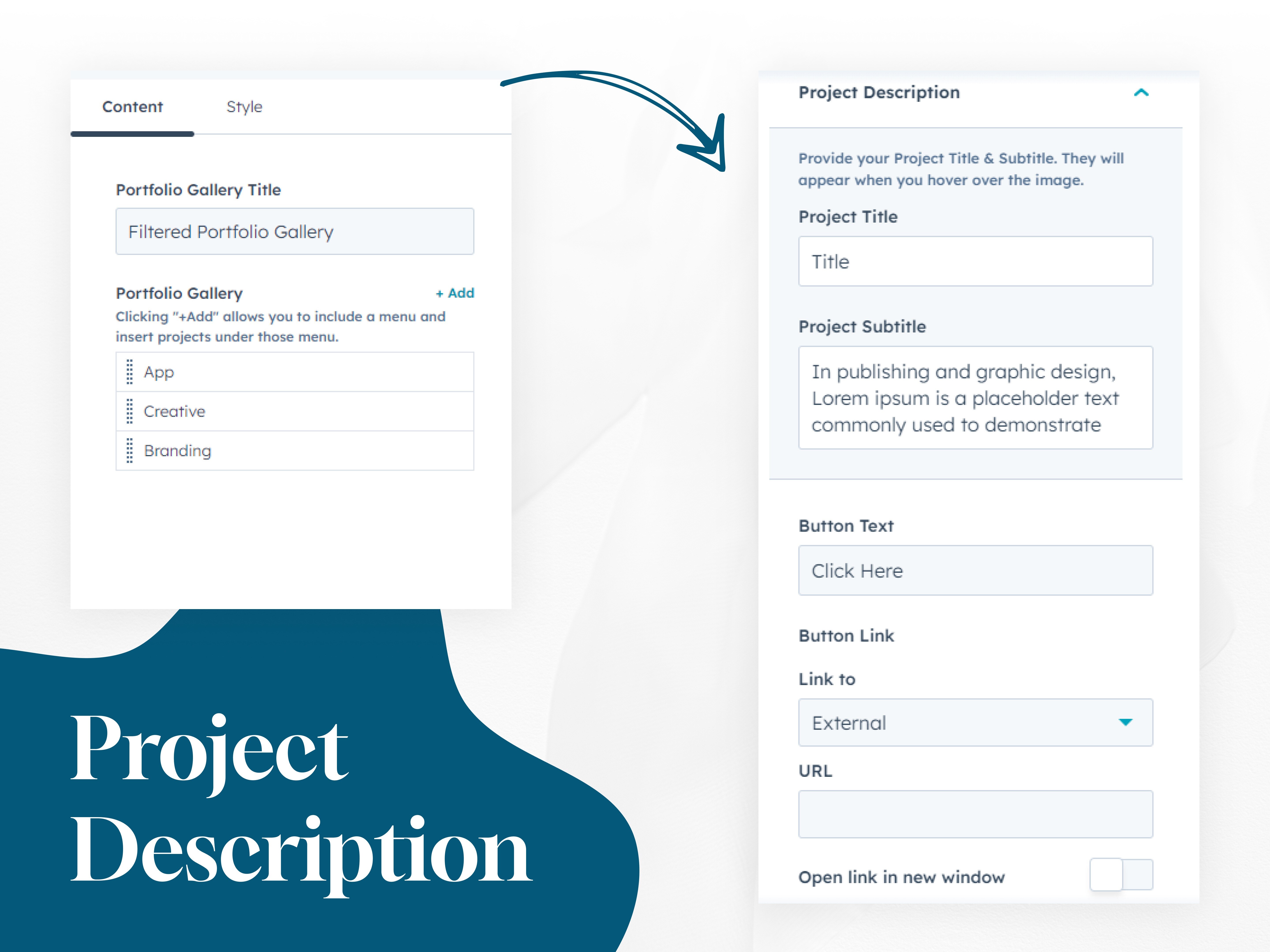 Add Project items in repetitive fields