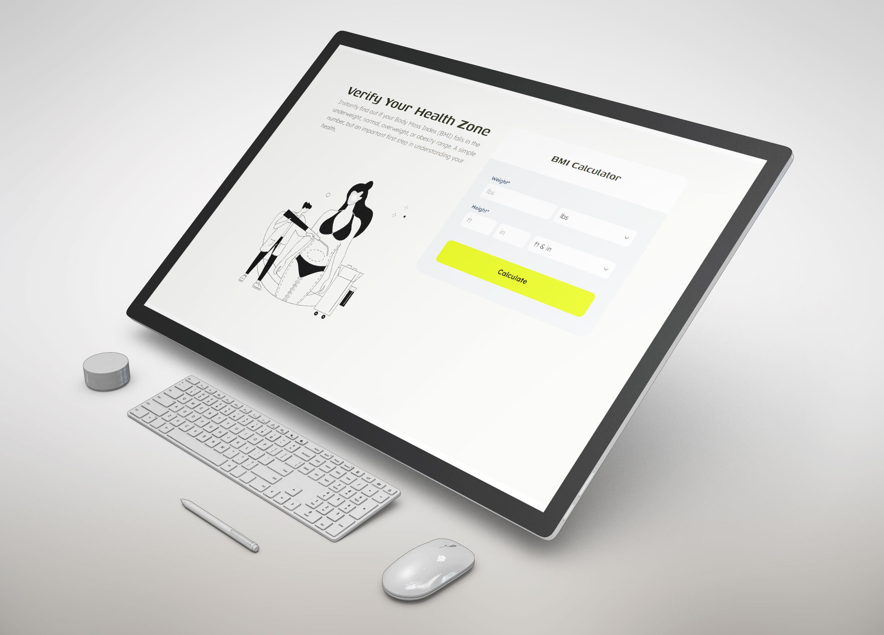 This BMI calculator is built with React.js to calculate Body Mass Index based on weight and height.
